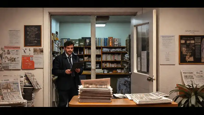 Un periodista amable ofrece información tranquila