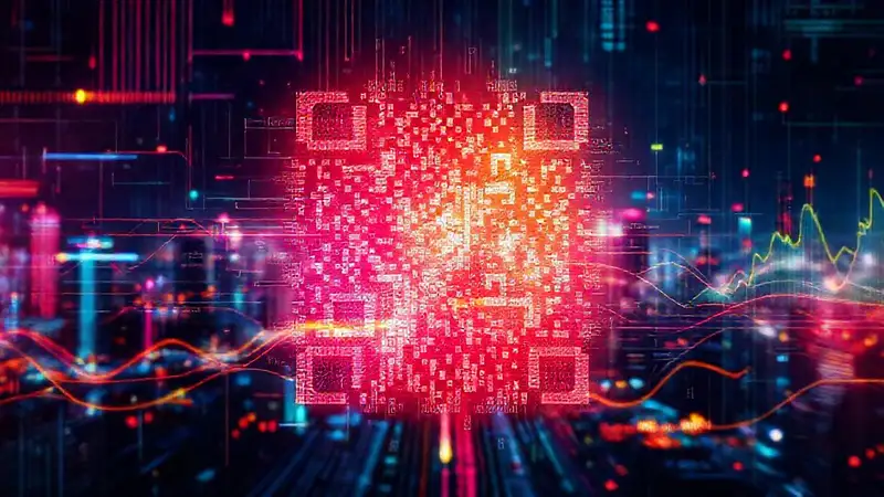 Interfaz digital futurista con datos vibrantes