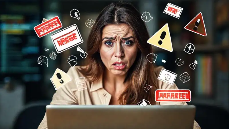 Una mujer investiga una reseña falsa