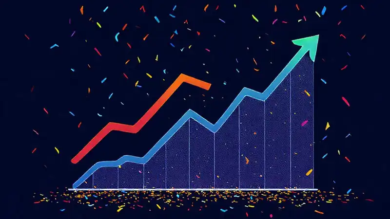 Éxito digital vibrante y celebratorio