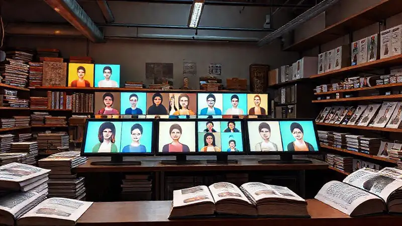 Libros digitales crean un ambiente moderno y tranquilo