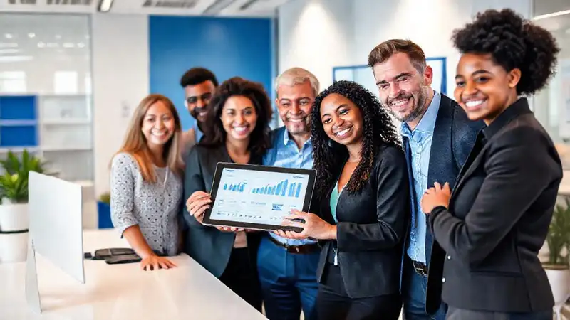Equipo profesional ofrece servicios integrados digitalmente