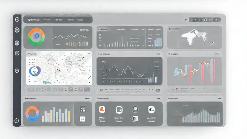 Panel de oficina moderno, visualizaciones de datos