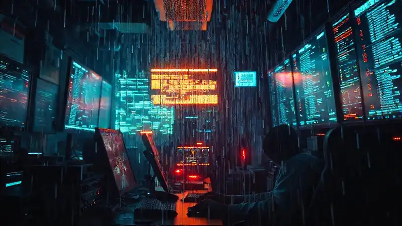 Oficina cyberpunk: caos digital y melancolía