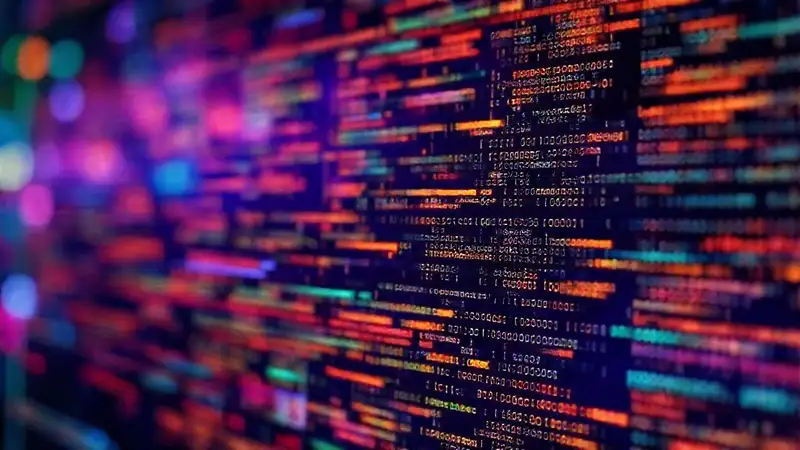 Códigos QR visualizan datos tecnológicos vibrantes