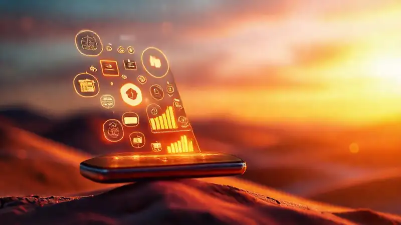 Diseño digital moderno para móviles