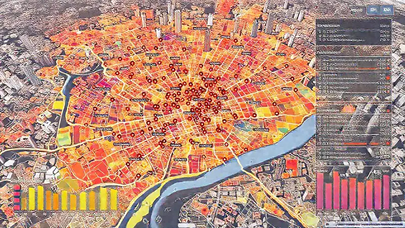 Mapa urbano visualiza datos de la ciudad