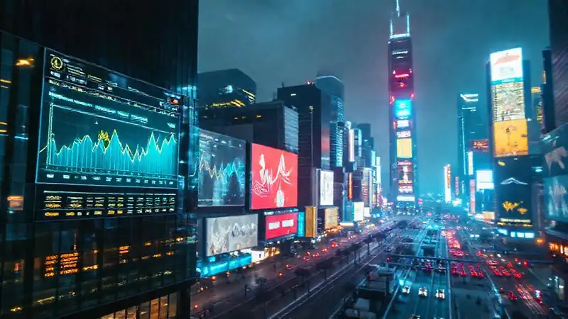 Un cielo urbano digital y futurista