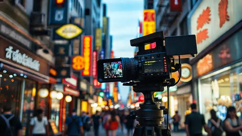 Una ciudad vibrante se captura digitalmente