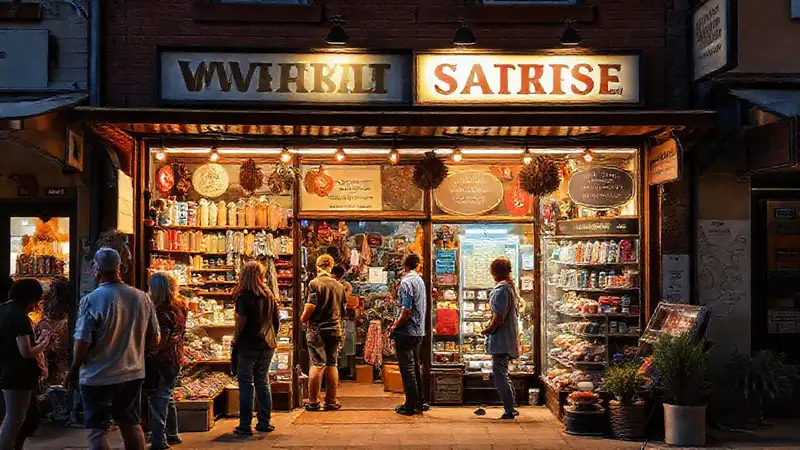 Tienda local cálida y atractiva