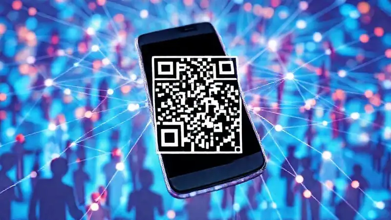 Un smartphone muestra información digital conectada