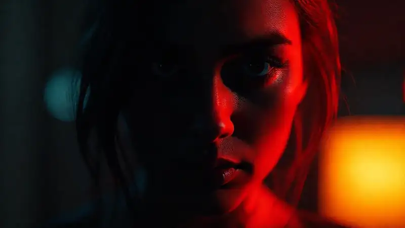 Una mujer ansiosa en arte digital