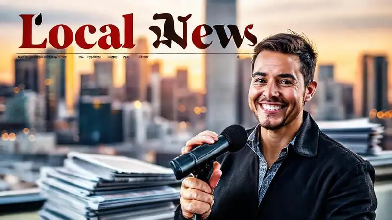 Periodista sonríe frente a la ciudad