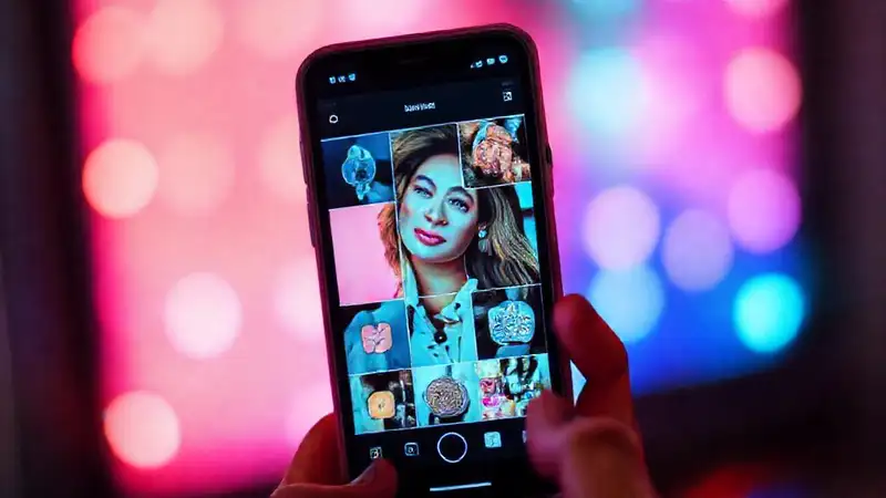 Instagram moderno y vibrante en pantalla