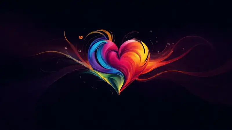 Un corazón abstracto comunica emociones visualmente