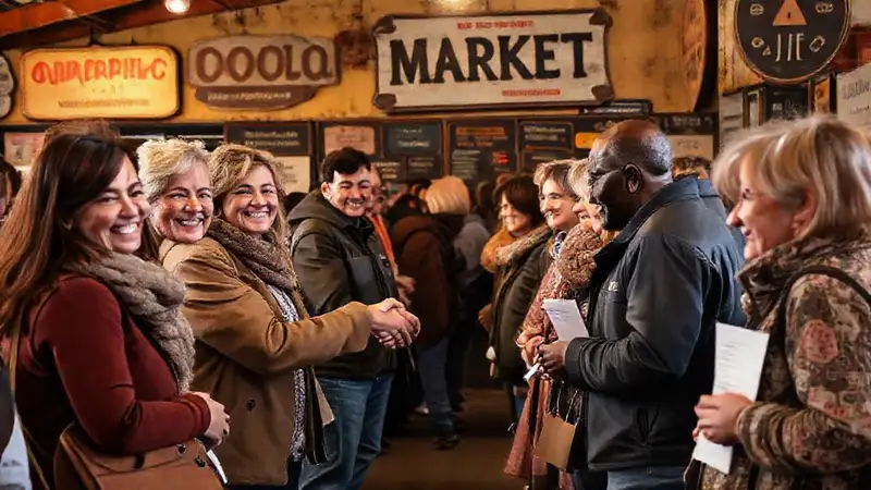 El mercado local irradiaba calidez y comunidad