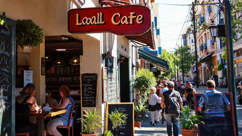 Un café acogedor y soleado