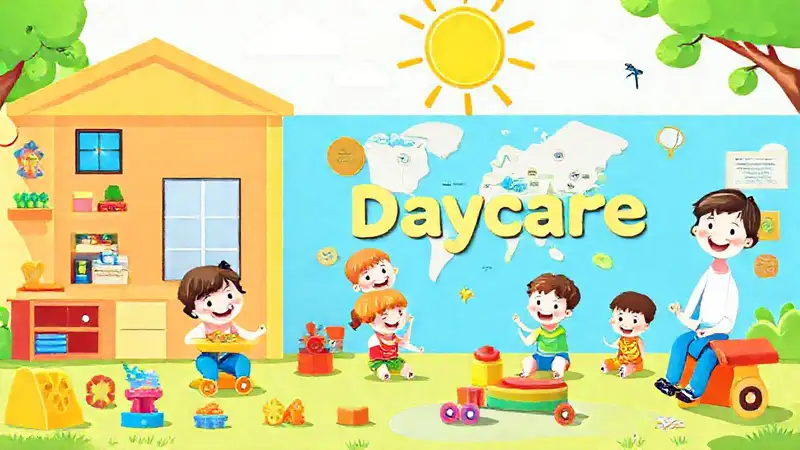 Guardería alegre, infantil y diversa