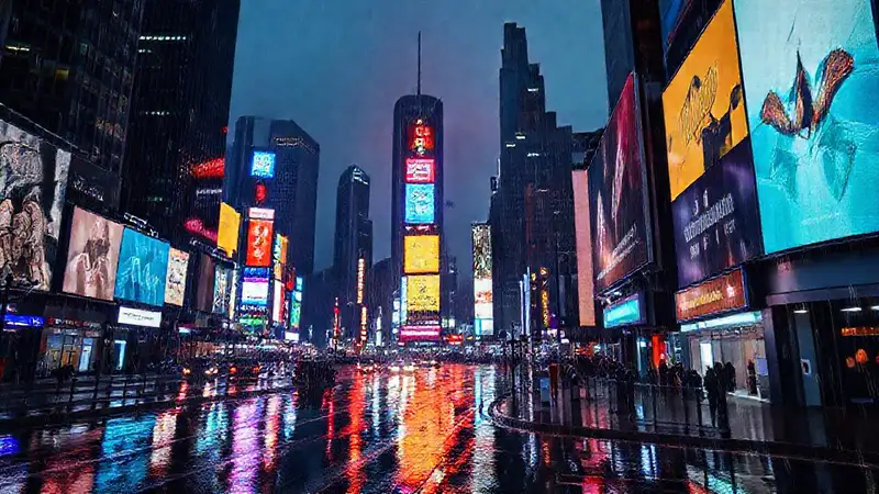 El cielo nocturno urbano es vibrante