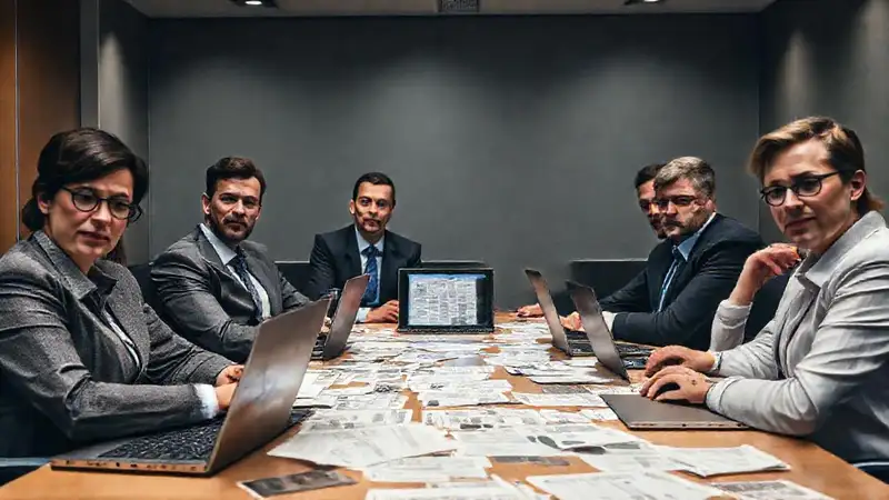 Reunión corporativa: información densa y seriedad