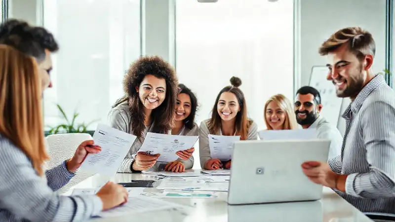 Un equipo diverso trabaja en eficiencia