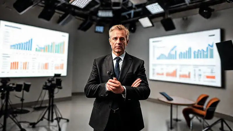 Un periodista presenta datos con calma