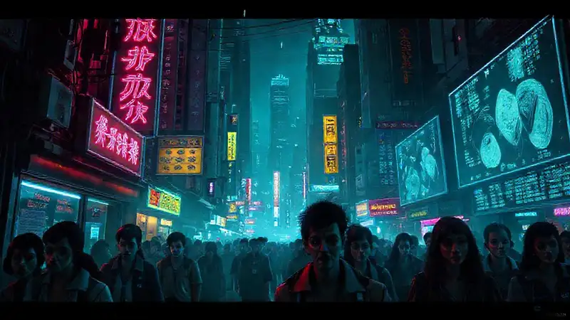 Ciudad cyberpunk visualmente impactante y desoladora