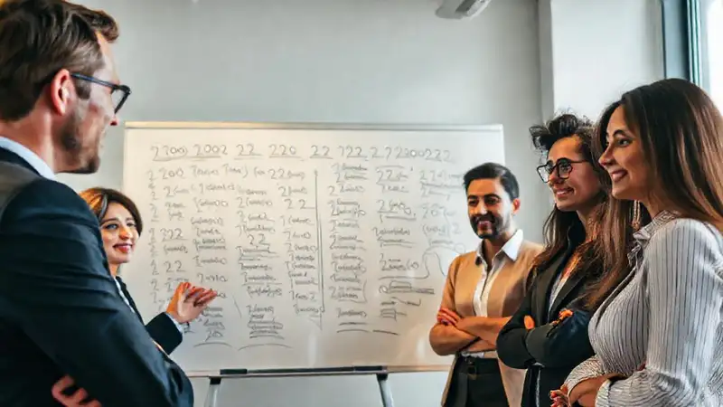 Equipo empresarial crea estrategias con diálogo