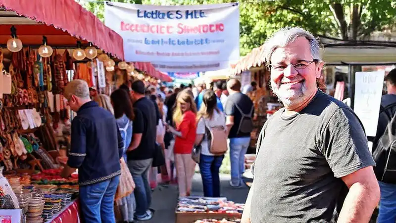 Mercado festivo vibrante y comunitario prospera