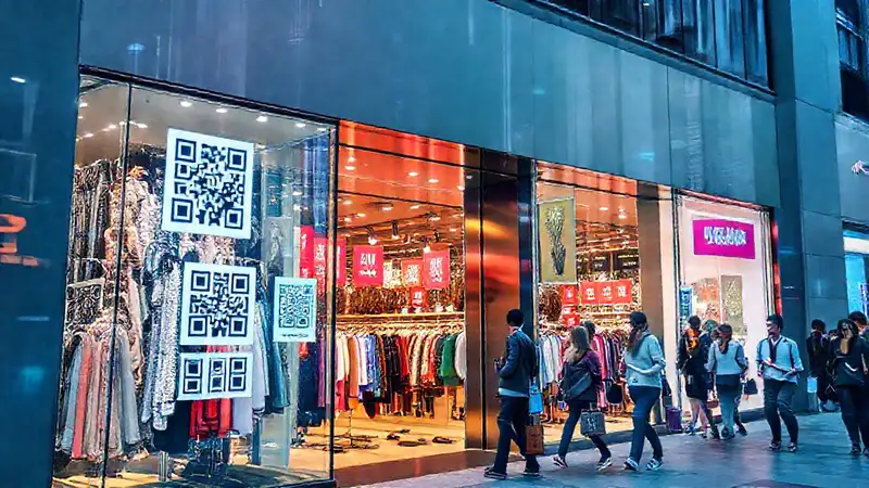 Tienda moderna invita a comprar digitalmente