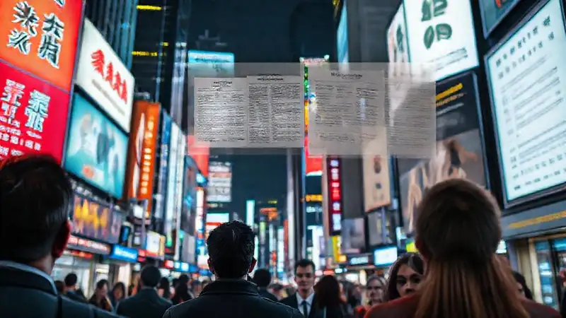 La ciudad nocturna transmite información seria
