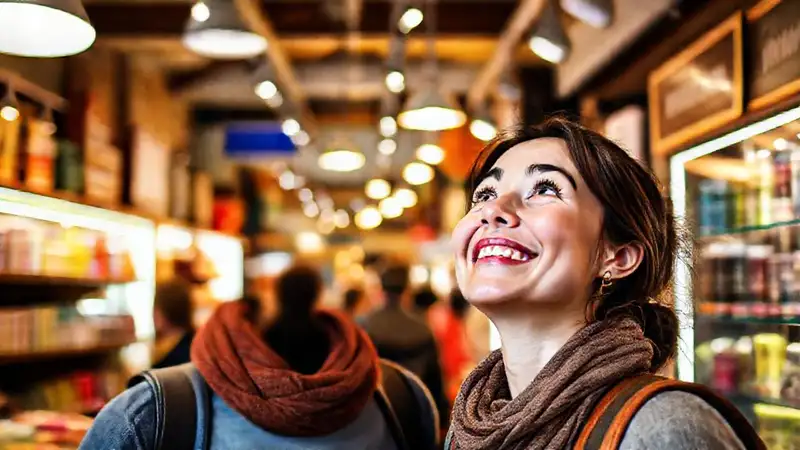 La tienda ofrece una atmósfera acogedora y feliz