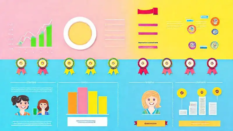 Infografía vibrante celebra logros y creatividad