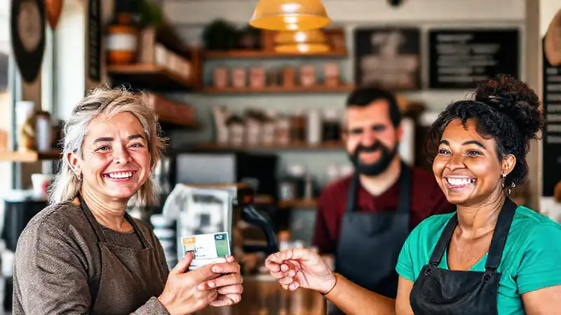 Un café local prospera con clientes felices