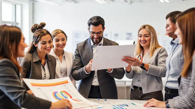 Equipo profesional planifica con éxito