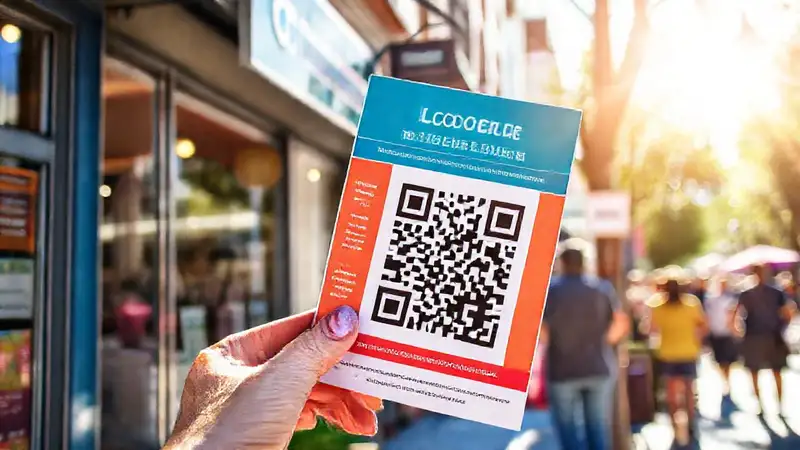Un flyer QR code promociona localmente