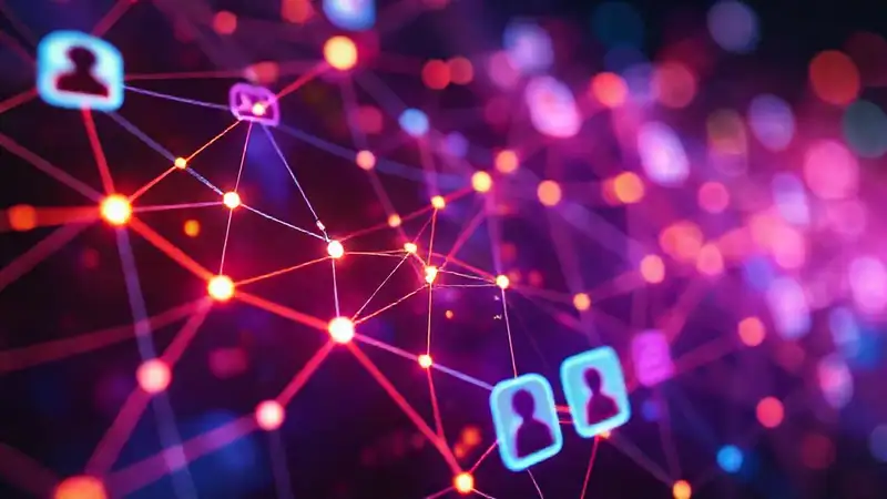 Una red futurista visualiza datos dinámicos